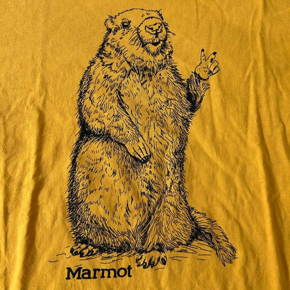 Marmot Men’s Yellow T-Shirt Size Large - Picture 2 of 5